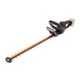 WORX WG263E.9 Nitro Akku Heckenschere 20V - Ohne Akku, orange-schwarz, langes Schwert für präzisen Heckenschnitt.