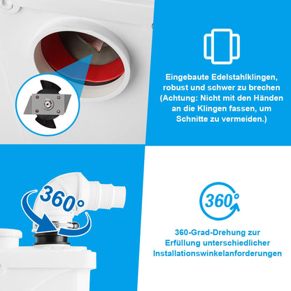 Herrselsam 700W Fäkalien Hebeanlage 4/1 - Schmutzwasserpumpe