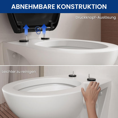 CECIPA DERW SERIE WC Sitz Absenkautomatik – Schwarz Oval
