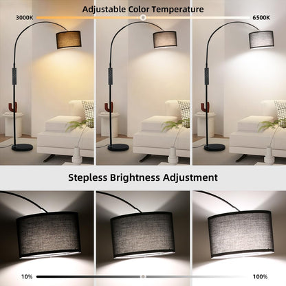 ANTENLICHT AURA Bogenlampe Schwarz mit Fernbedienung