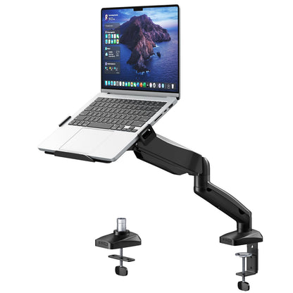 STANDOPIA 2-in-1 Laptop-Halterung & Monitorarm mit VESA 75/100 aus Stahl mit Tischklemme