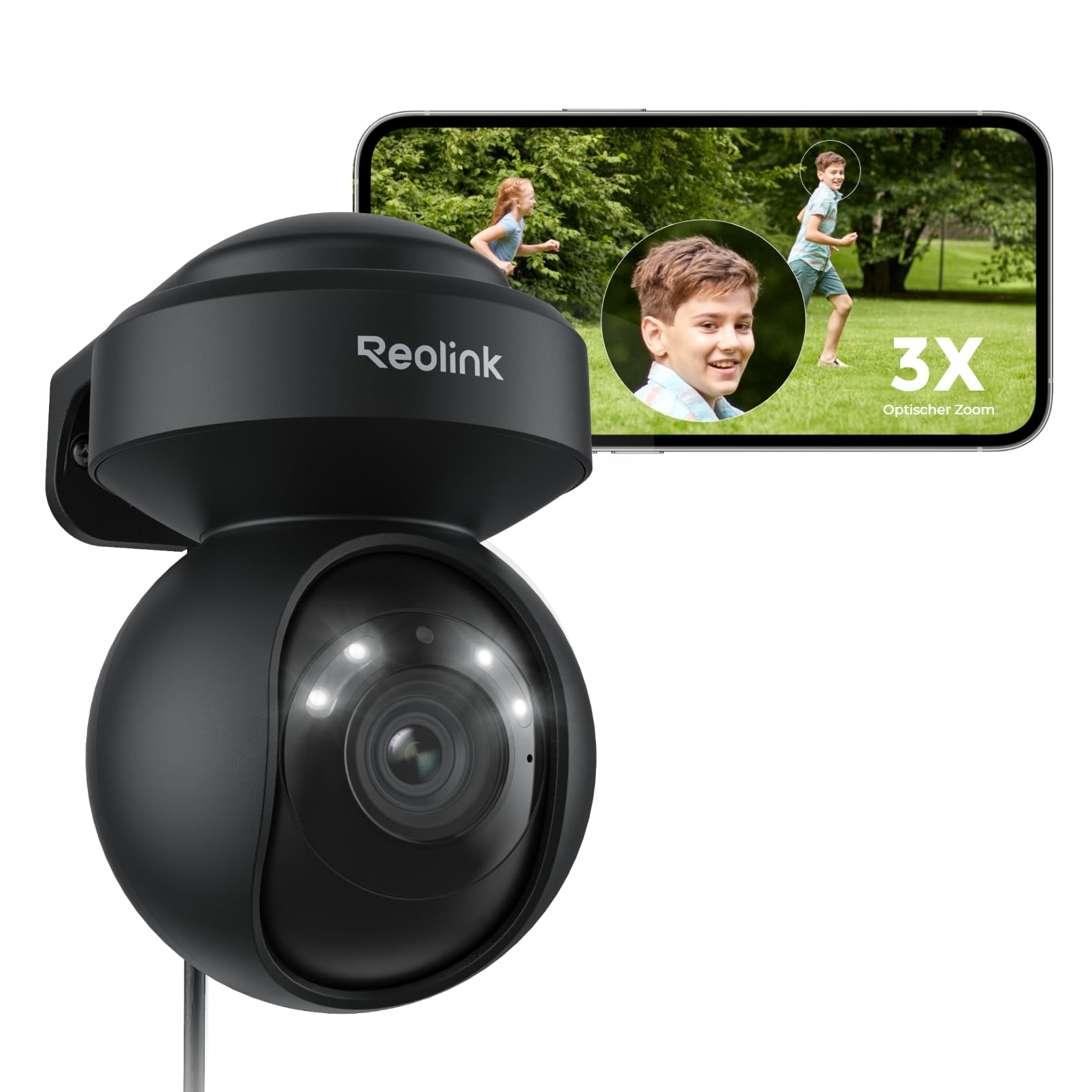 Reolink E1 Outdoor 5MP PTZ Überwachungskamera WLAN, 3X optischer Zoom, schwarz