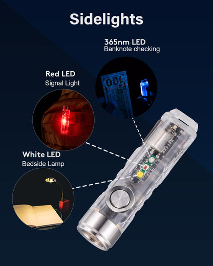 RovyVon A8 G4 LED Schlüsselanhänger-Taschenlampe, 650 Lumen