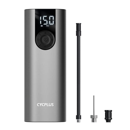 CYCPLUS A8 Elektrische Luftpumpe 150 PSI mit LCD-Display, Grau – Aluminiumgehäuse, kabellos