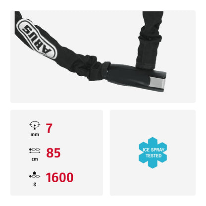 ABUS Steel-O-Chain 880/85 Kettenschloss 85 cm Schwarz
