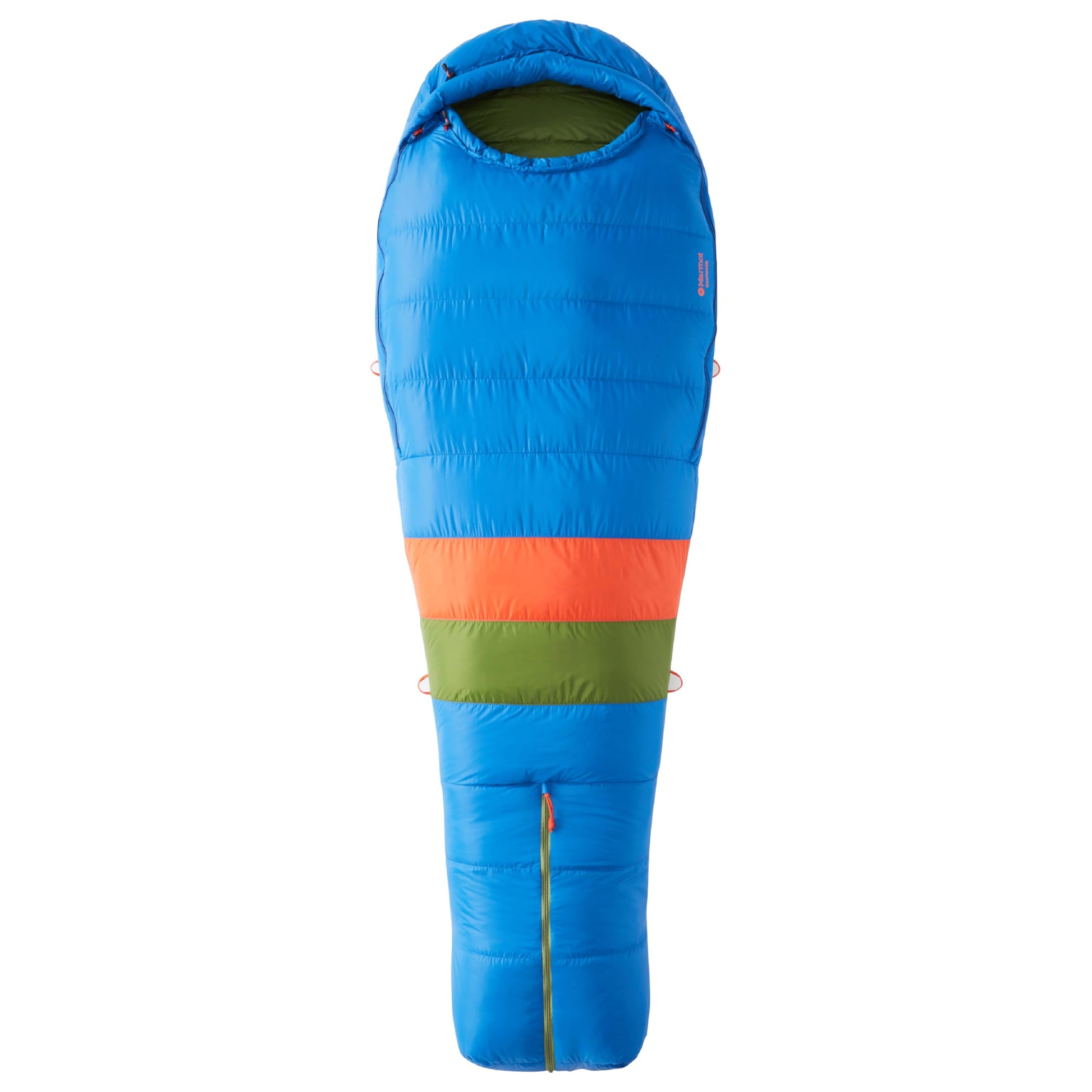Marmot Sawtooth Daunen-Mumienschlafsack 183cm bis -28°C. Optimale Wärmeisolation für Outdoor-Übernachtungen bei extremer Kälte.