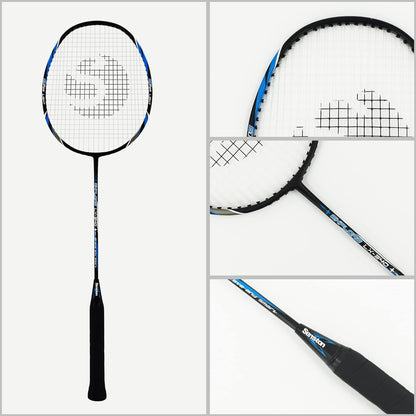 Senston Badmintonschläger-Set Graphit mit 2 Federbällen und Tasche