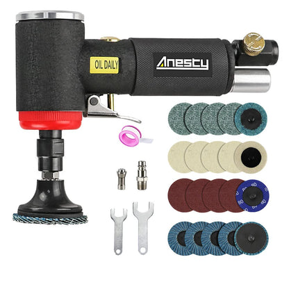 Anesty Mini Druckluft Winkelschleifer Set mit Schnellwechselscheiben