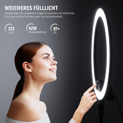 NEEWER Ringlicht SRP18-2,4G 18 Zoll LED, 2,4G Steuerung – Schwarz