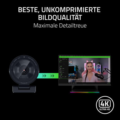 Razer Kiyo Pro Ultra 4K Streaming Webcam für Content – Schwarz