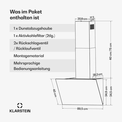 Klarstein FlashLine Kopffreihaube - 90cm Schwarz A++