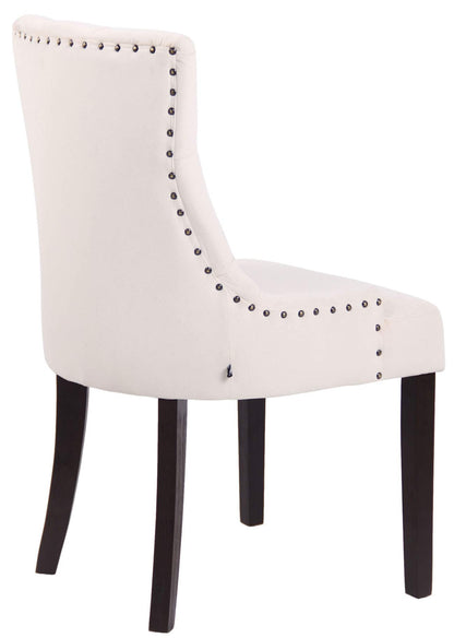CLP Esszimmerstuhl Aberdeen Samt – Creme / Antik Holz