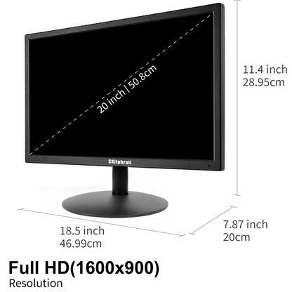 SKitphrati 20 Zoll Business PC Monitor 1600x900 HDMI/VGA schwarz