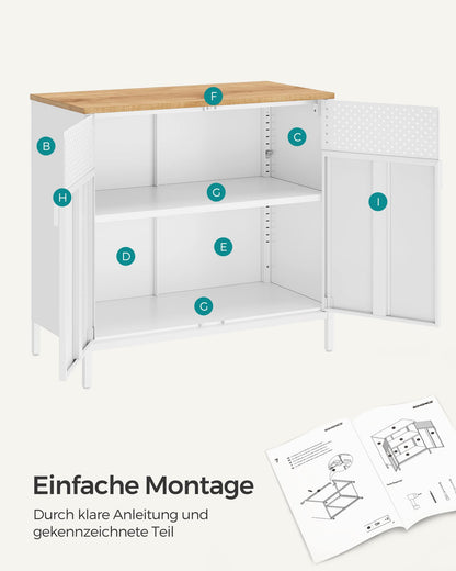 SONGMICS Metallschrank LSC102W57, Aufbewahrungsschrank mit Doppeltür