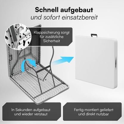 STEELSØN Zennar Klapptisch 180 x 74 cm weiss für 8 Personen