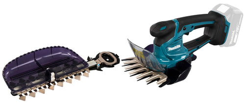 Makita DUM604ZX Akku-Grasschere 18V - Ohne Akku/Ladegerät. Blaues Gerät zum präzisen Schneiden von Rasenkanten.