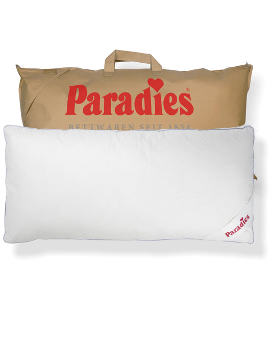 PARADIES Softy Top Bio Kopfkissen vegan fest 40x80 2er Set. Zwei weiße Kopfkissen für festen, veganen Schlafkomfort.
