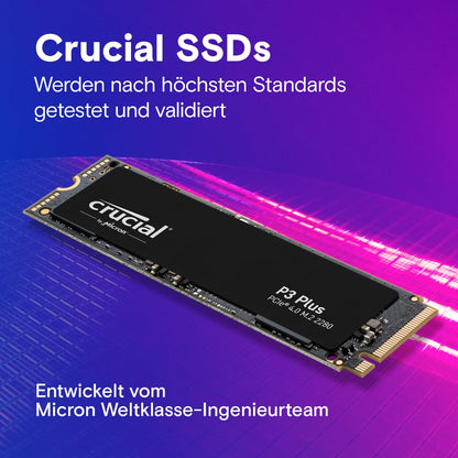 Crucial P3 Plus 4TB M.2 NVMe SSD – PCIe Gen4 Intern