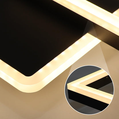 ZMH LED Deckenleuchte - 48W Dimmbar Schwarz mit Fernbedienung