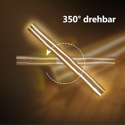ZMH LED Wandleuchte Holz 100CM – Warmweiss innen