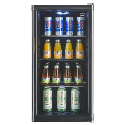 METRO Professional Mini-Kühlschrank GPC1088, 88 L, Glastür, schwarz