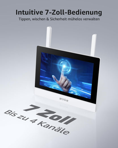 ANNKE Überwachungskamera Set mit 7-Zoll-Touchscreen und 2 Kameras