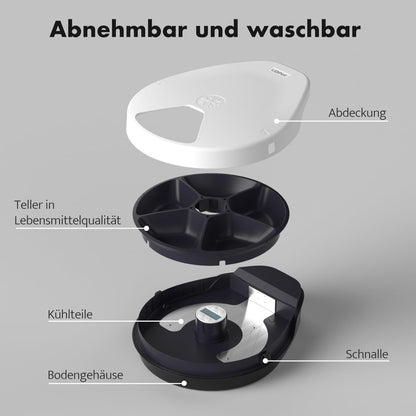 UBPET F10 Futterautomat Katze Nassfutter Kühlung 5 Mahlzeiten