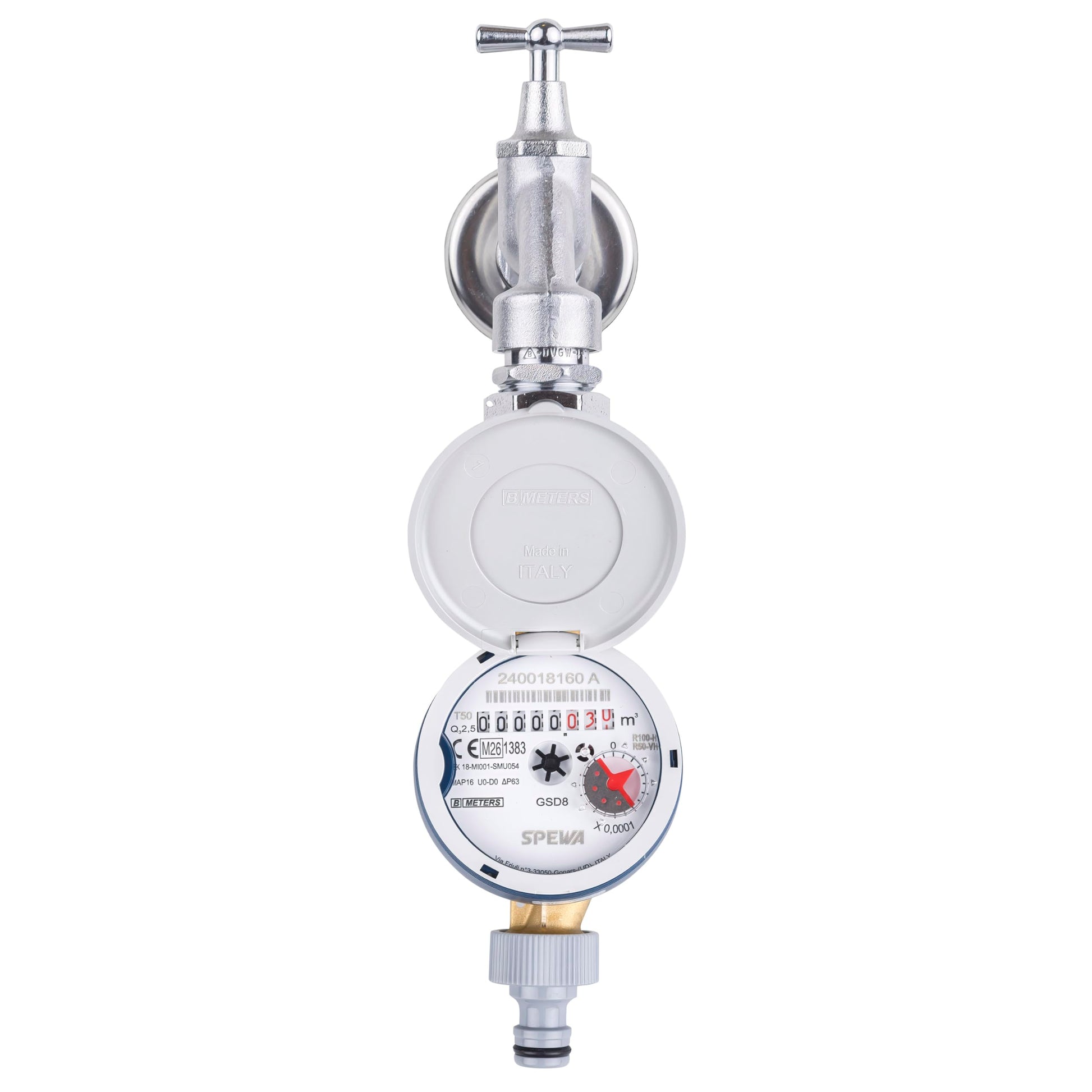 SPEWA Zapfhahnzähler GSD8 C/COP Wasserzähler geeicht 3/4 Zoll – Wasseruhr für den Garten