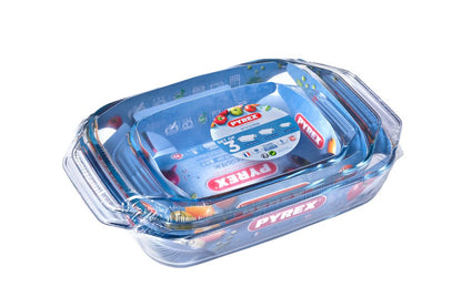 Pyrex 8023510 Auflaufformen-Set, 3-teilig, Borosilikatglas