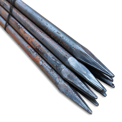 Profi Schnureisen 10er-Set. 120 cm lange, 18 mm Ø Metallstangen. Zum exakten Ausrichten von Mauerschnüren im Mauerwerk.