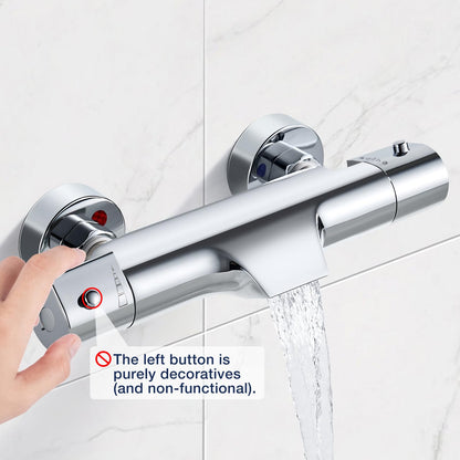 Solepearl Wasserfall Badewannen-Duscharmatur Thermostat Chrom