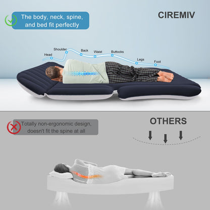 Ciremiv Auto Luftmatratze – dick beflockt mit Pumpe & Kissen