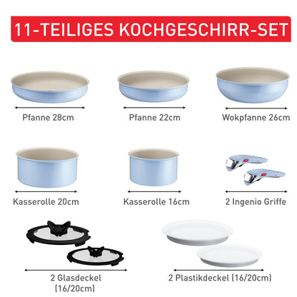Tefal Ingenio Serenity Kochgeschirr-Set - 11-teilig Calm Blue