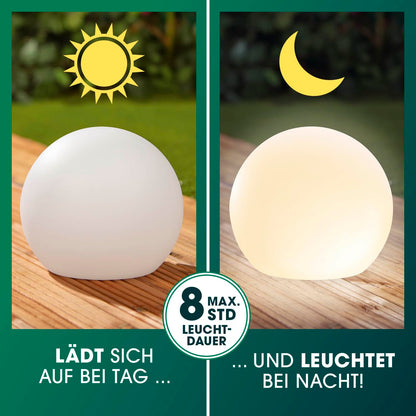EASYmaxx LED Solarleuchte Kugel 2er-Set mit Farbwechsel, 30 cm