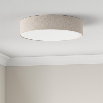 REV LED Deckenleuchte rund 50 cm, Stoffschirm Taupe, 6x E27
