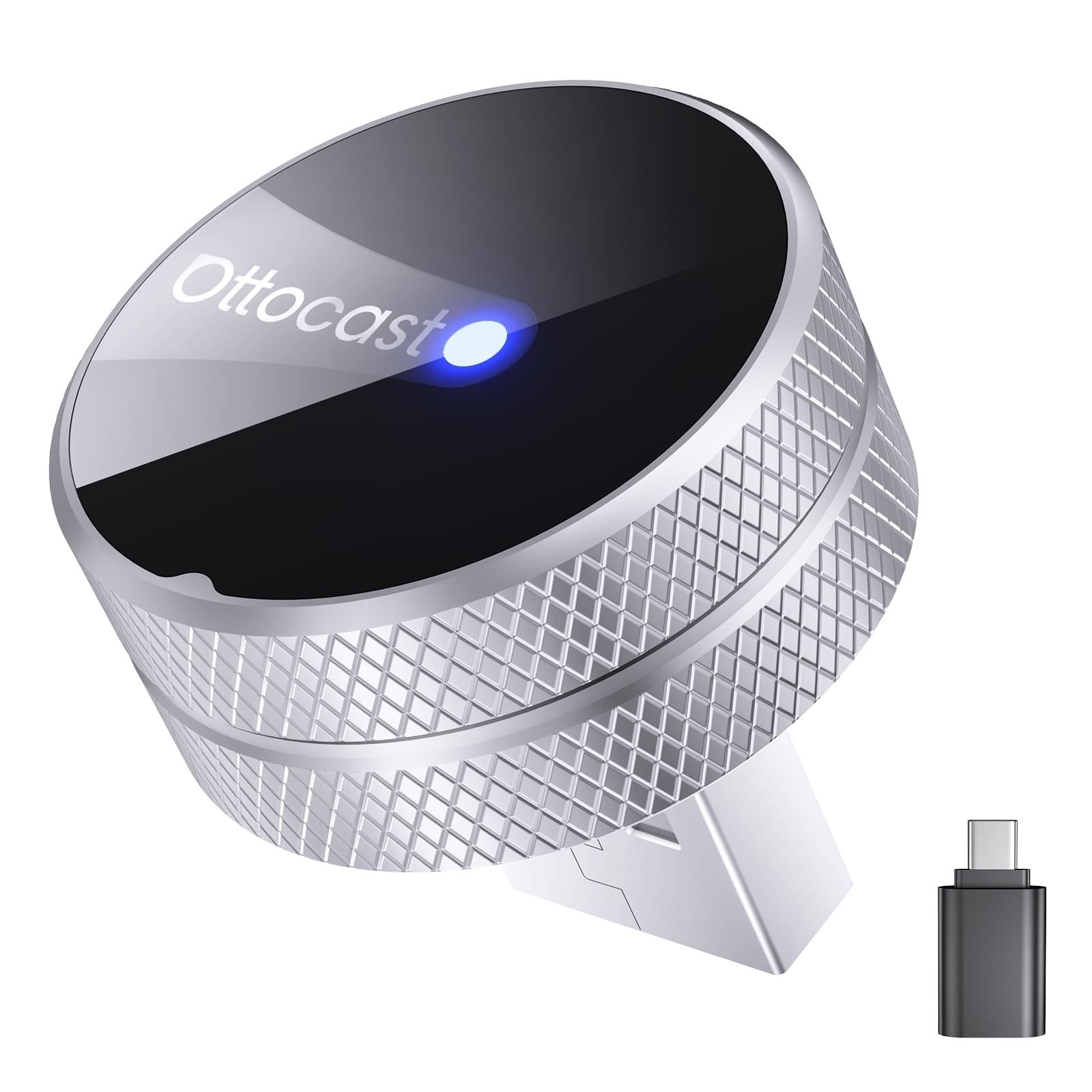 OTTOCAST Mini Tube Wireless CarPlay & Android Auto Adapter mit Metall-Zylindergehäuse