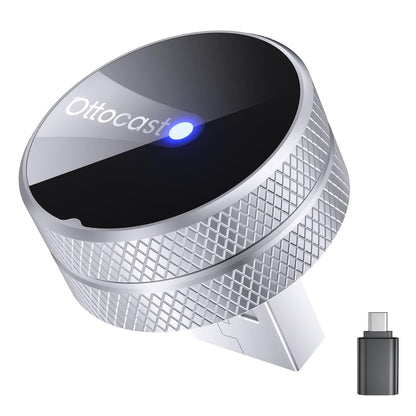 OTTOCAST Mini Tube Wireless CarPlay & Android Auto Adapter mit Metall-Zylindergehäuse