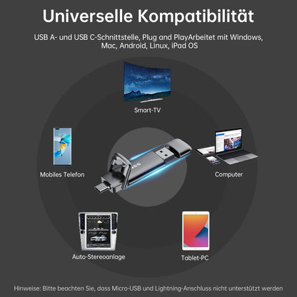 SSK Externe USB C SSD 1TB Portable Speicherplatte - Dual USB C/A