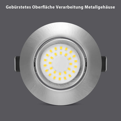 zexhy LED Einbaustrahler dimmbar schwenkbar IP44 230V 5W 6er Set