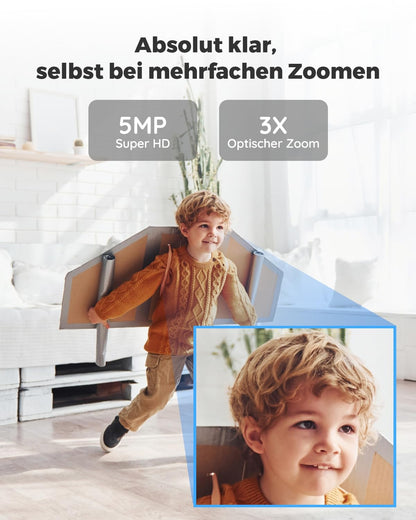 Reolink E1 Zoom 5MP PTZ WLAN Überwachungskamera Innen - Schwarz