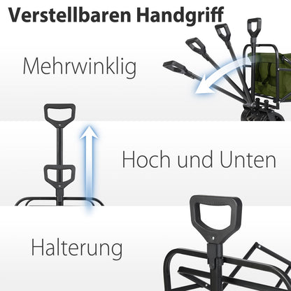 Sekey Bollerwagen Klassisch 3017 Faltbar Schwerlast - Olivgrün