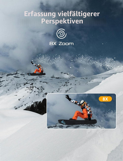 Apexcam M80Air Action Cam 4K/60FPS WiFi mit 64GB Karte und Zubehör