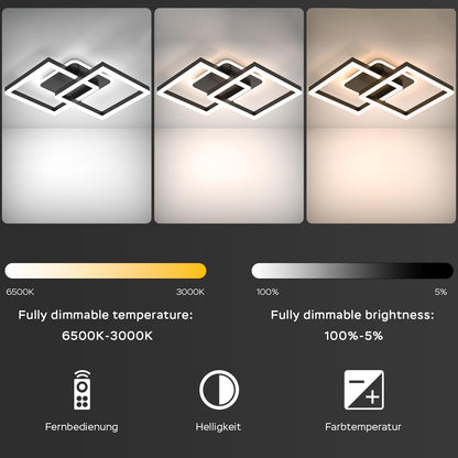 ANTENLICHT LED Deckenleuchte Modern Geometrisch Dimmbar - Schwarz