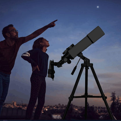 EACONN AU-80 Astronomie-Teleskop, 80mm Refraktor mit Stativ, Weiss