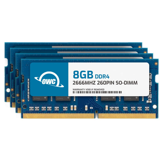 OWC 32GB Arbeitsspeicher Upgrade Kit – 2666MHz DDR4 iMac (2019-2020). Grünes DDR4 RAM-Modul zur Speichererweiterung von iMacs.