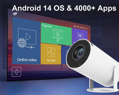 Smart Mini Beamer 4K Android 11 Full HD WiFi 6 - Weiss
