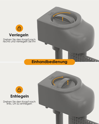 derimkcoa Treppenschutzgitter ausziehbar 0-140 cm, Grau