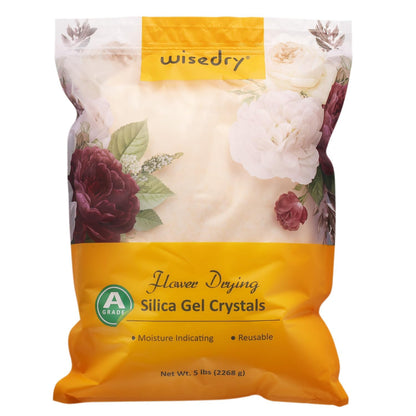 wisedry Silicagel zum Trocknen von Blumen, 2,2 kg, wiederverwendbar, feine Kristalle mit orangefarbenen Indikatorperlen