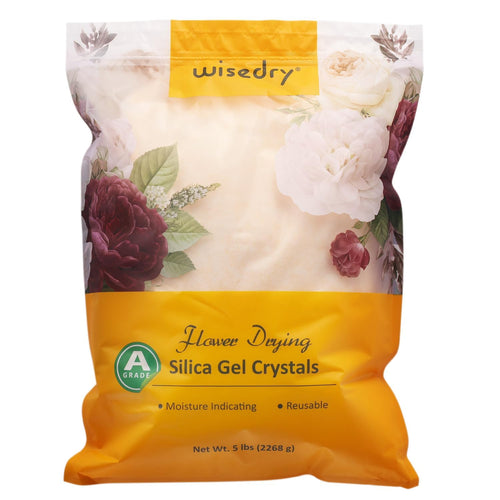 wisedry Silicagel zum Trocknen von Blumen, 2,2 kg, wiederverwendbar, feine Kristalle mit orangefarbenen Indikatorperlen