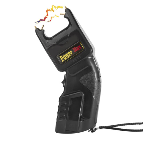 KH-Security Elektroschocker Power 500.000 Volt mit PTB-Prüfzeichen, Handschlaufe mit Sicherungsstift und Gürtelclip